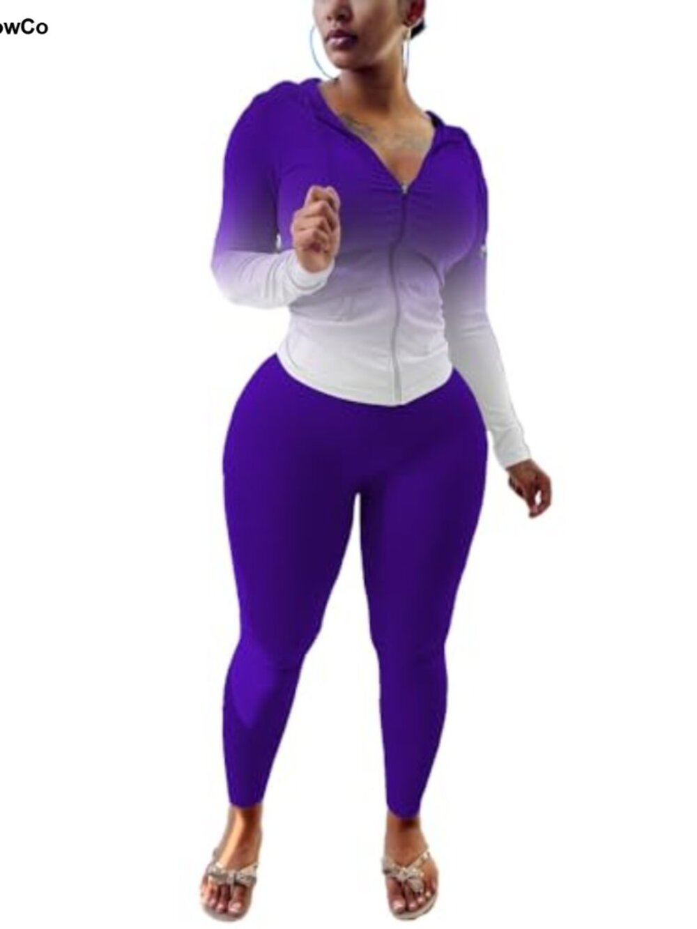 Women's Two Piece Tracksuit Long Sleeve Zip Up Hoodie Jogger Set Activewear